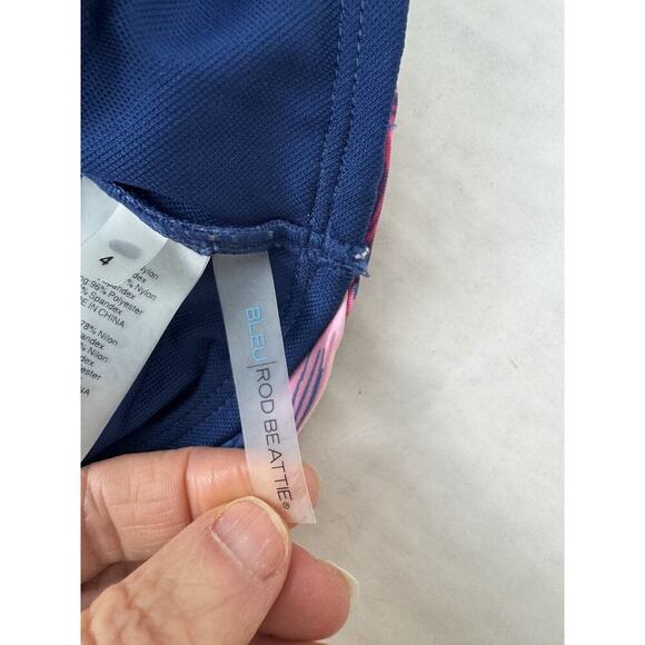 Rod Beattie Women's Jungle Out There Bikini Bottoms Banded Blue NWOT Size 4 - Picture 5 of 6